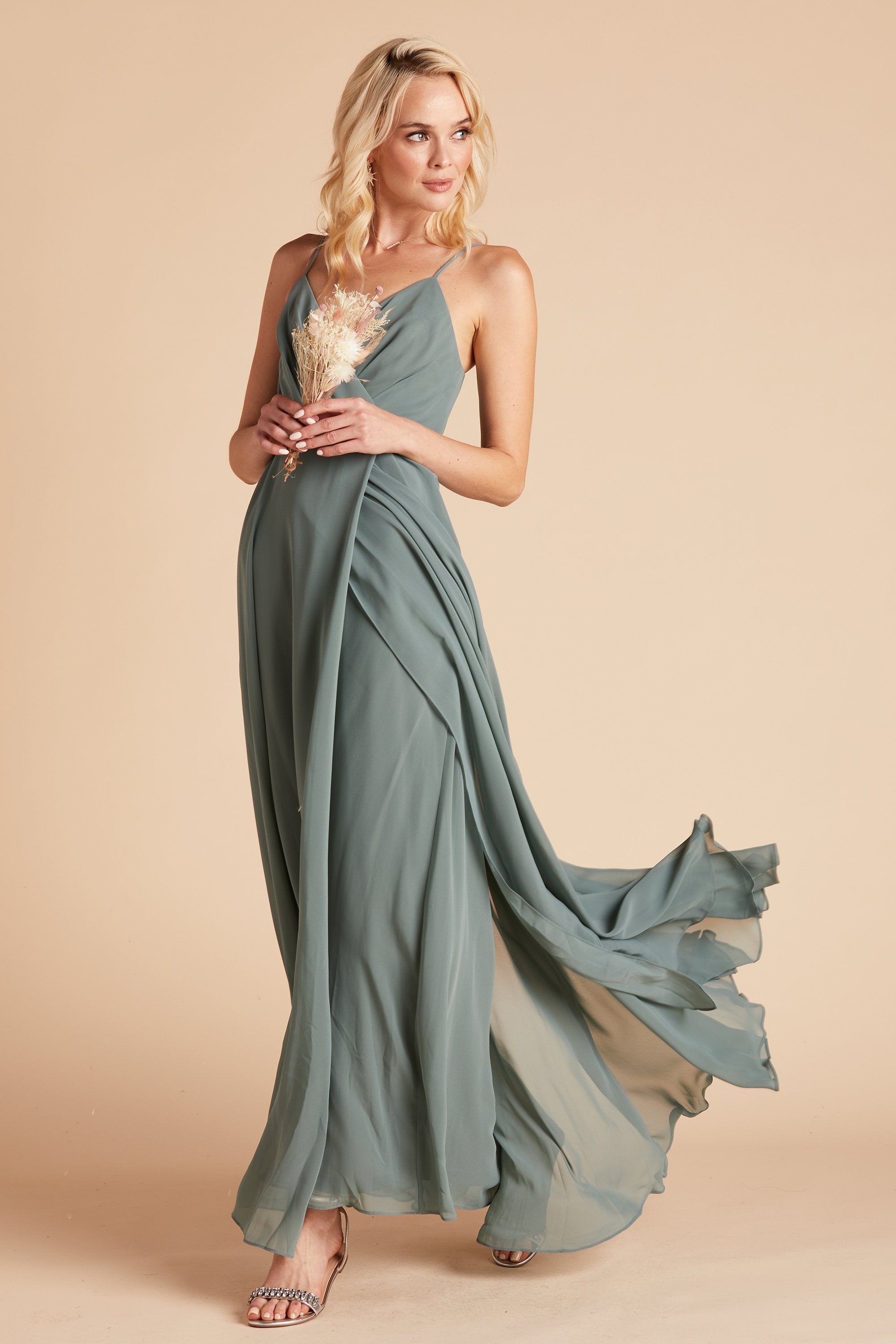 Kaia Chiffon Bridesmaid Dress in Sea ...